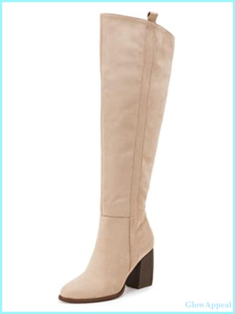 Womens Over the Knee Thigh High Faux Suede Boots Pointed Toe Chunky Block Heel